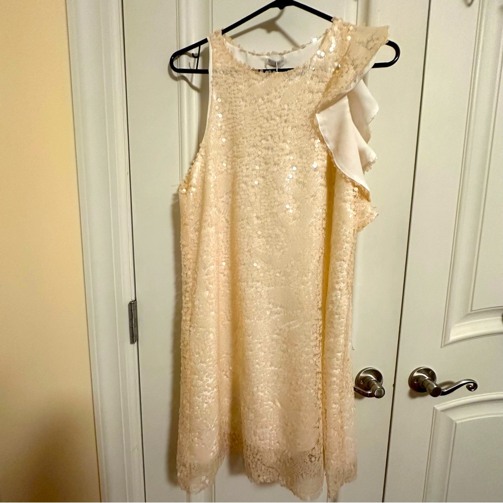 Zara W/B collection women bling bling party pink dresses size L